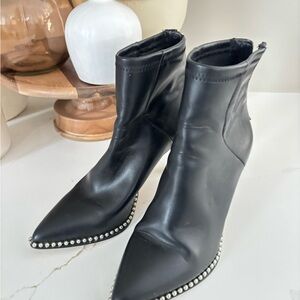 BCBGeneration Black Ankle Boots with Silver Accents
